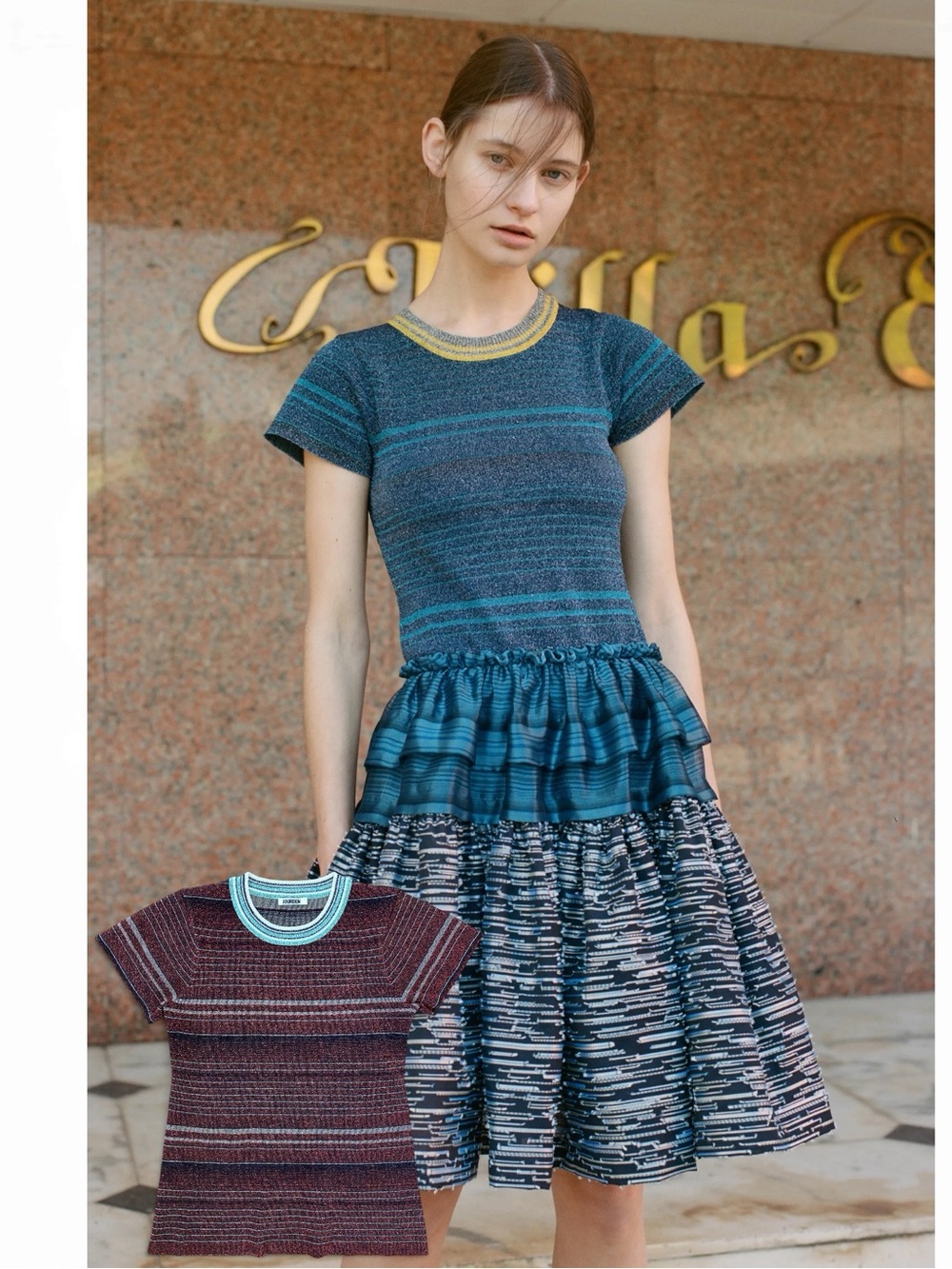 Anais Jourden Pre-Fall 2017 Metallic Striped Top
